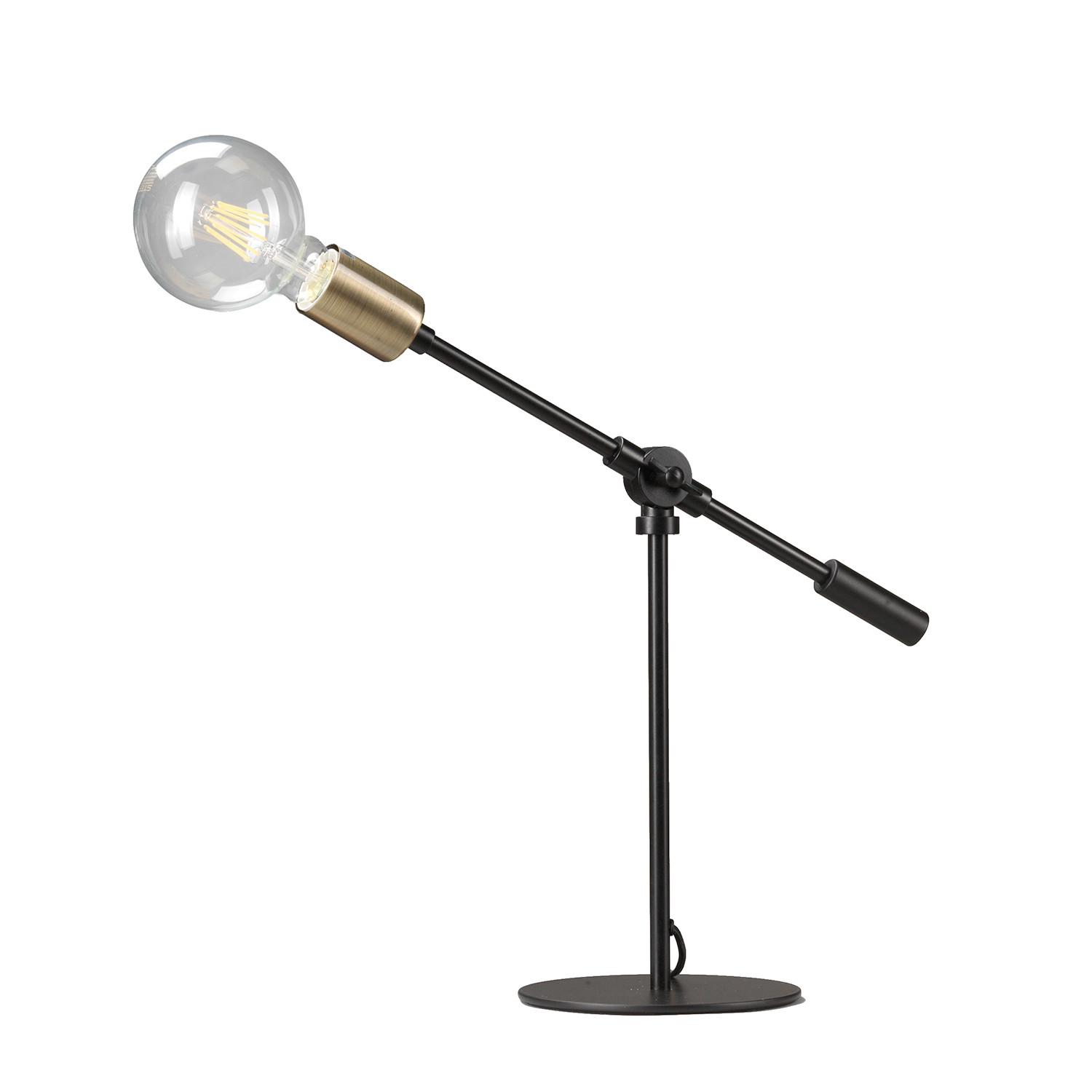 TISCHLEUCHTE 4879/LGN - Goldfarben/Schwarz, Design, Metall (55/15/45cm)