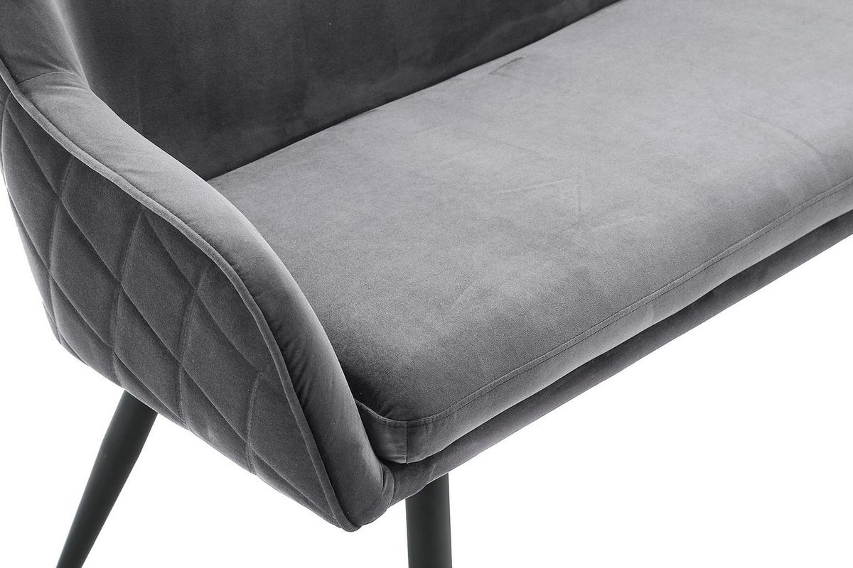 Sitzbank Grau B: 160 cm - Schwarz/Grau, MODERN, Textil (160/85/61cm) - Livetastic