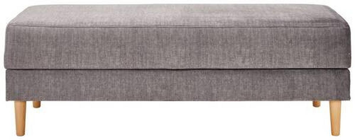 Hocker Freda Mit Stauraum Velours Grau H: 48 Cm - Naturfarben/Grau, MODERN, Textil (135/48/57cm) - Max Winzer