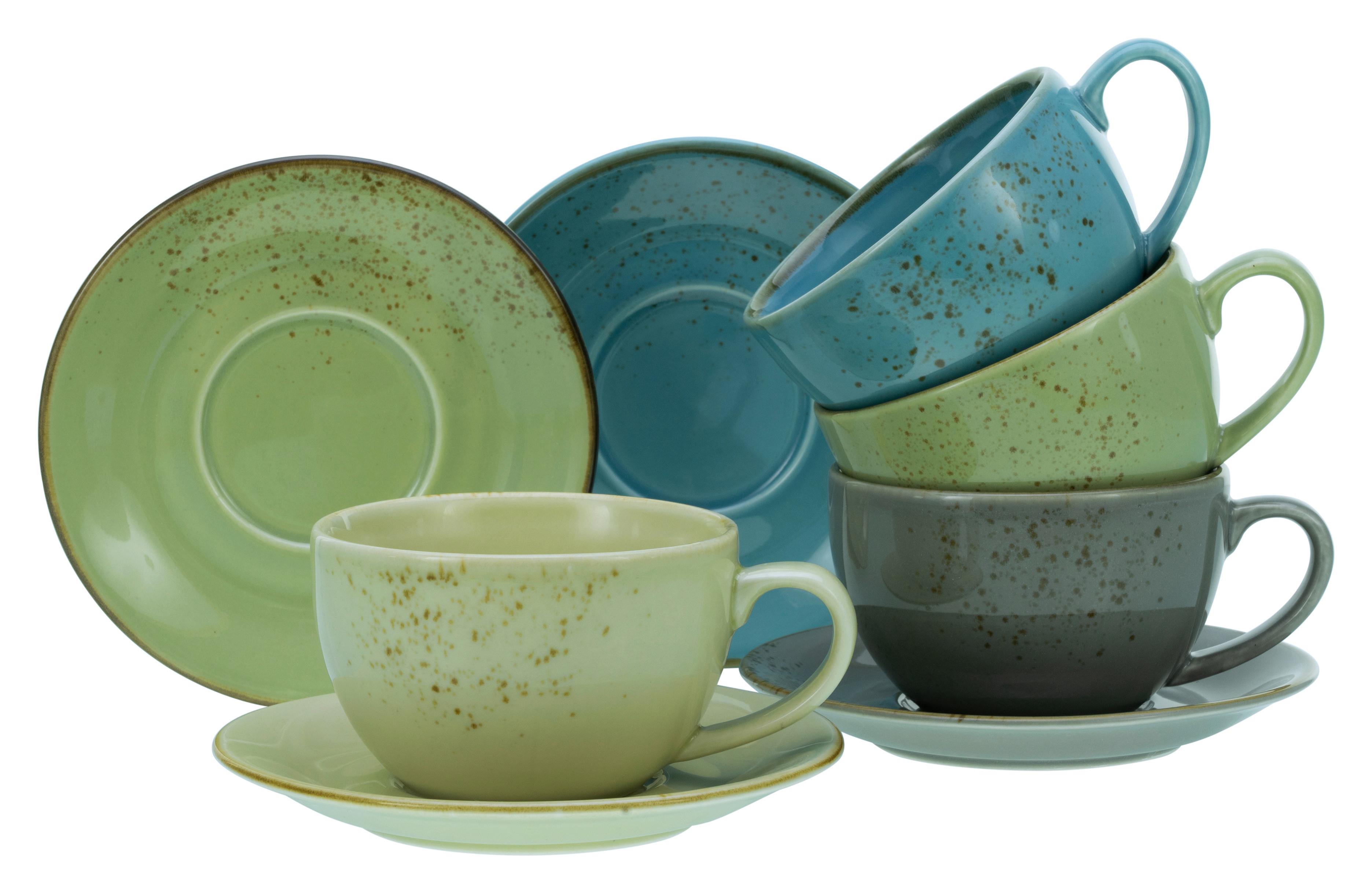 Nature Collection 8-Teilig Beige, Grau, Blau, Grün - Blau/Beige, Trend, Keramik - Creatable