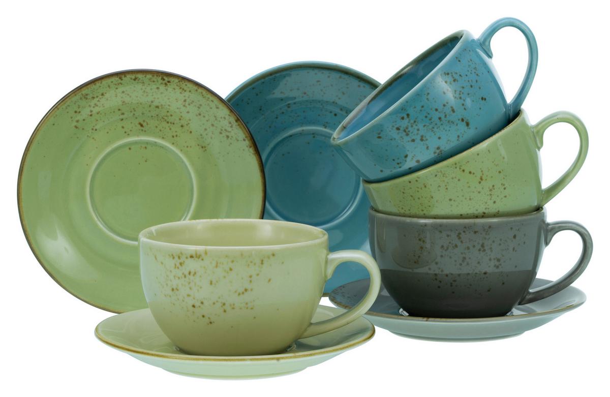 Nature Collection 8-Teilig Beige, Grau, Blau, Grün - Blau/Beige, Trend, Keramik - Creatable