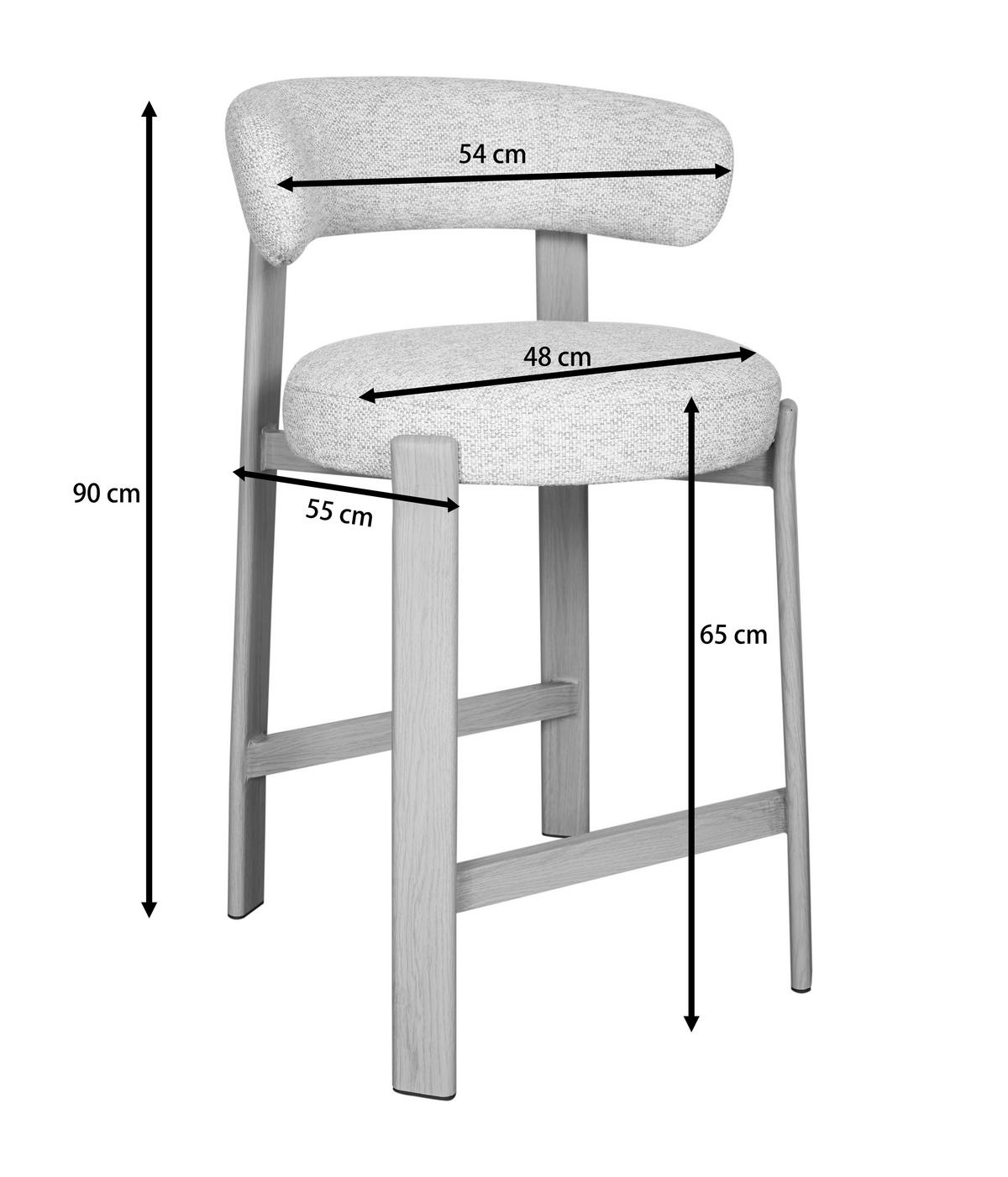 Barhocker Bilbao Braun B: 52 cm - Walnussfarben/Braun, MODERN, Textil/Metall (52/90,5/53,5cm) - Livetastic