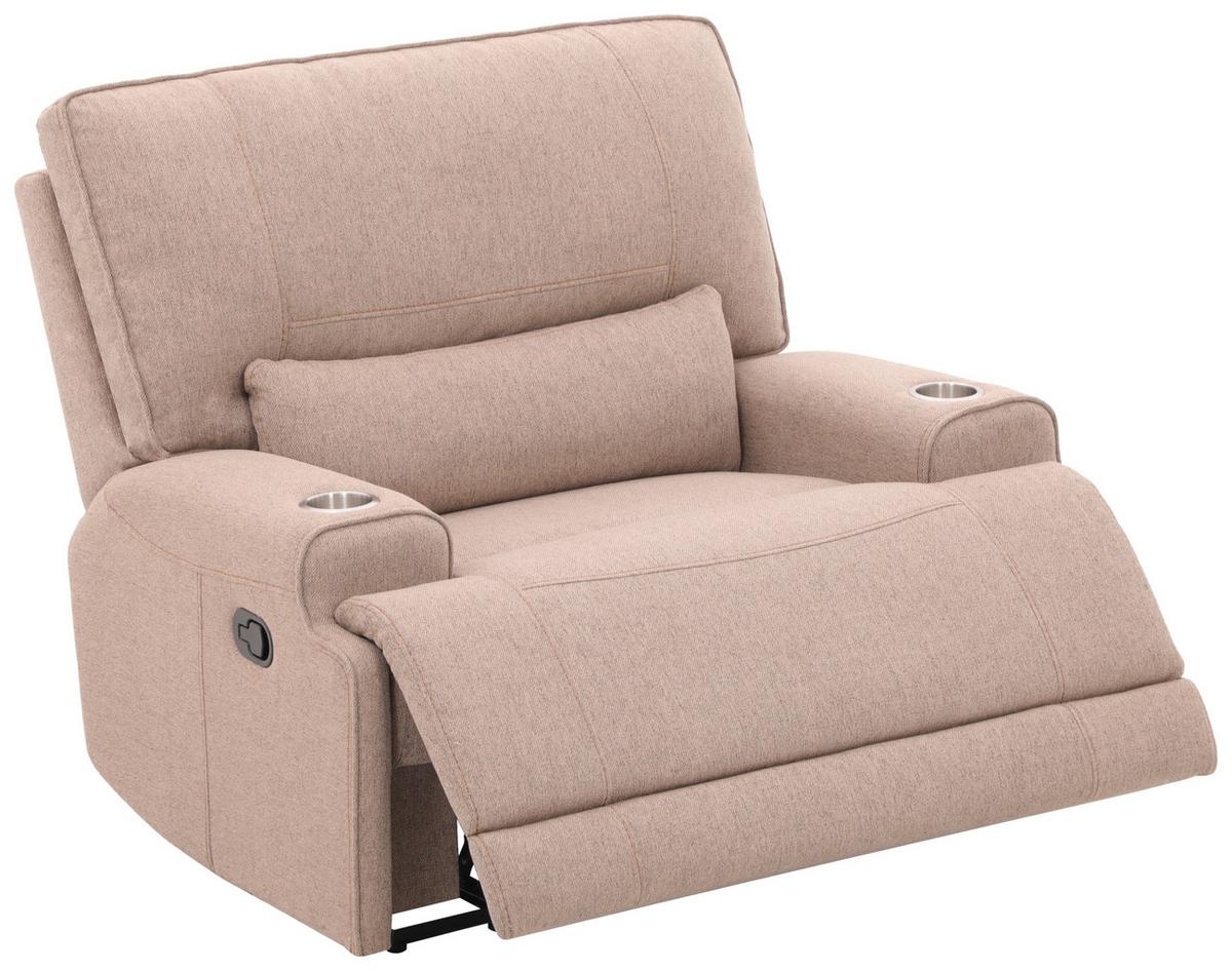Relaxsessel Texas Mokka B: 122 Cm - Schwarz/Mokka, Basics, Holz/Textil (122/106/102cm) - MID.YOU