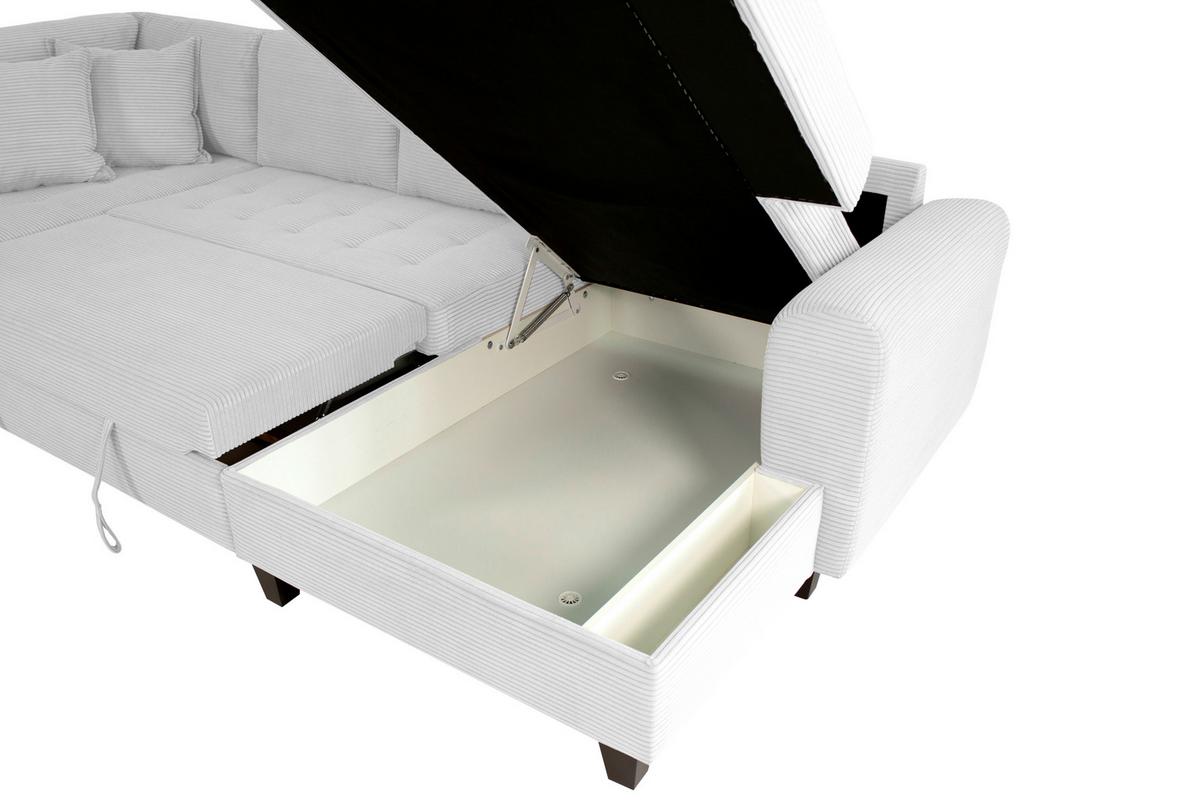 Wohnlandschaft Moritz Silber U-Form:178x324x155 Cm - Silberfarben, Trend, Textil (178/324/155cm)