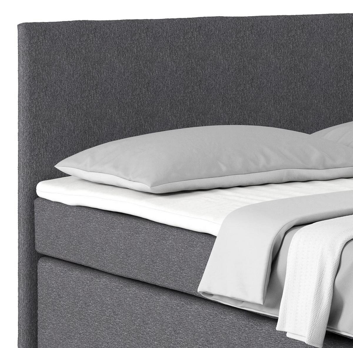 Posteľ Boxspring NERO 160x200 cm, tmavosivá - sivá/chrómová, Konventionell, kov/textil (160/200cm)