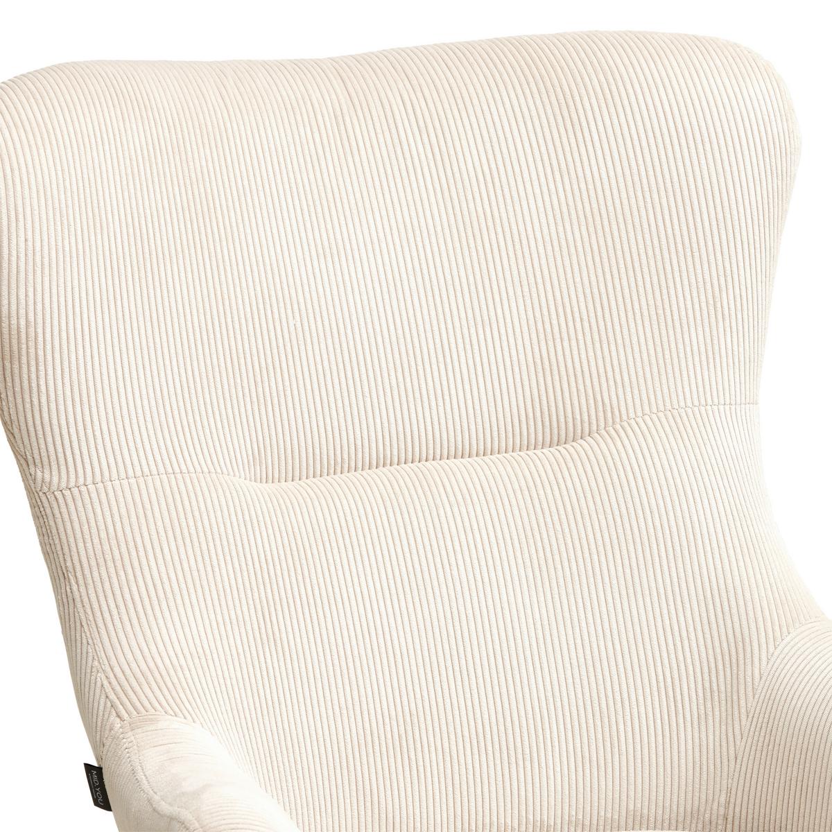 Schaukelsessel Rocking Scandi - Creme/Schwarz, MODERN, Textil/Metall (75/102/80cm) - MID.YOU