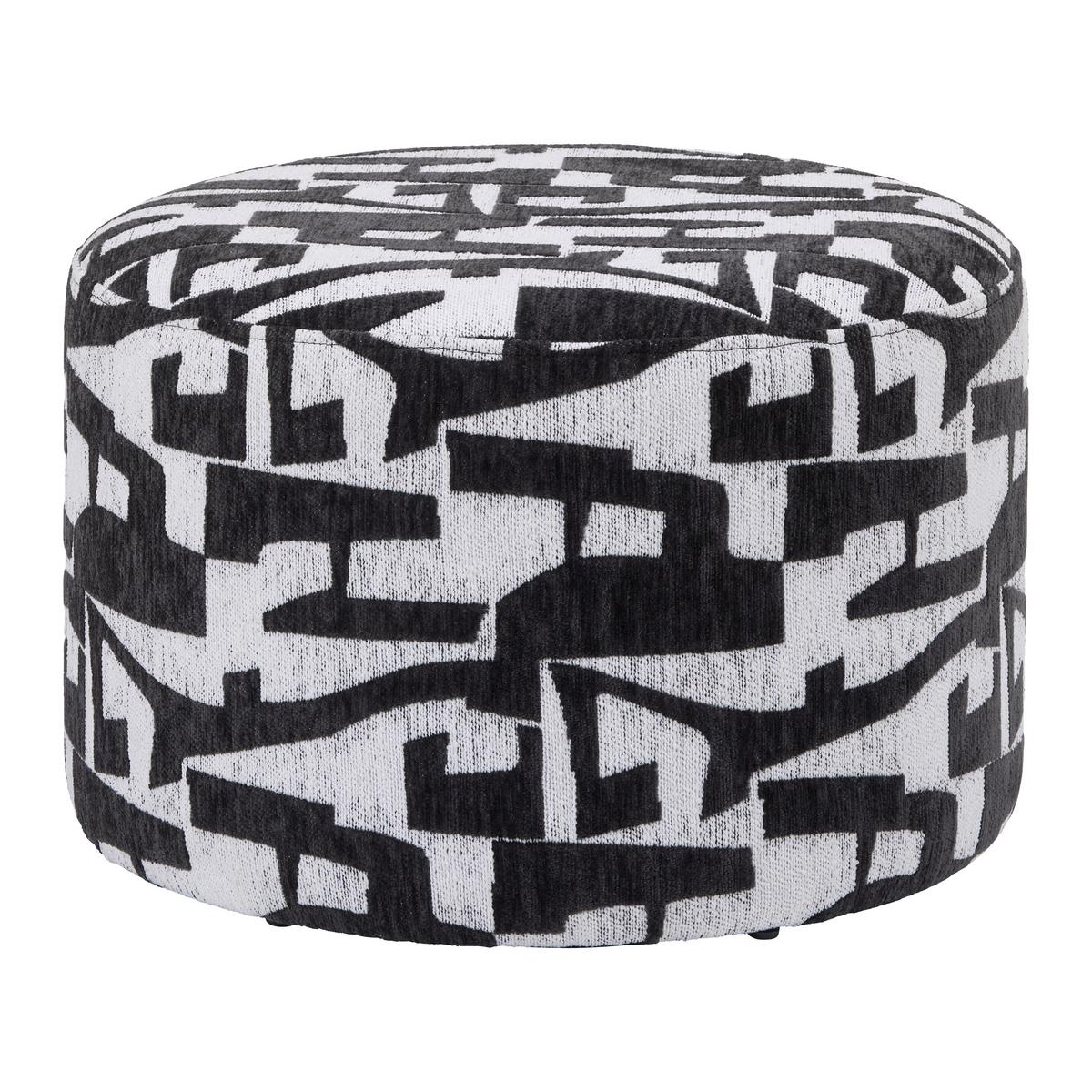Taburet MILA, černo-bílá žinylka,do 120 kg - bílá/černá, Lifestyle, kompozitní dřevo/textil (52/33/52cm) - Mömax