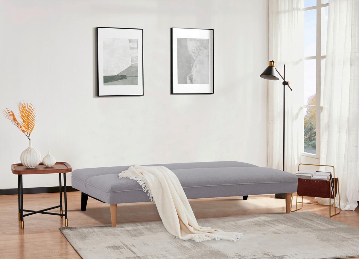 Rozkladacia pohovka ZERR, buklé, sivá - čierna/sivá, Modern, drevo/textil (183/77/87cm) - P & B