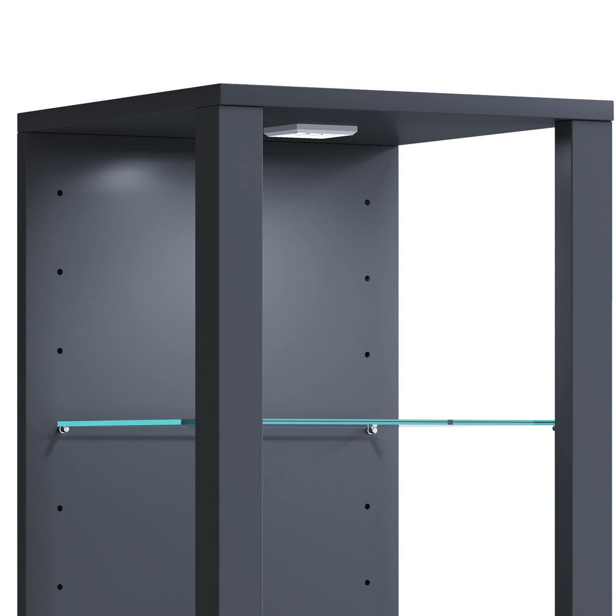 Vitrine Glasol M B: 35 cm Stehend Anthrazit - Anthrazit, MODERN, Glas/Holzwerkstoff (35/90/35cm) - MID.YOU