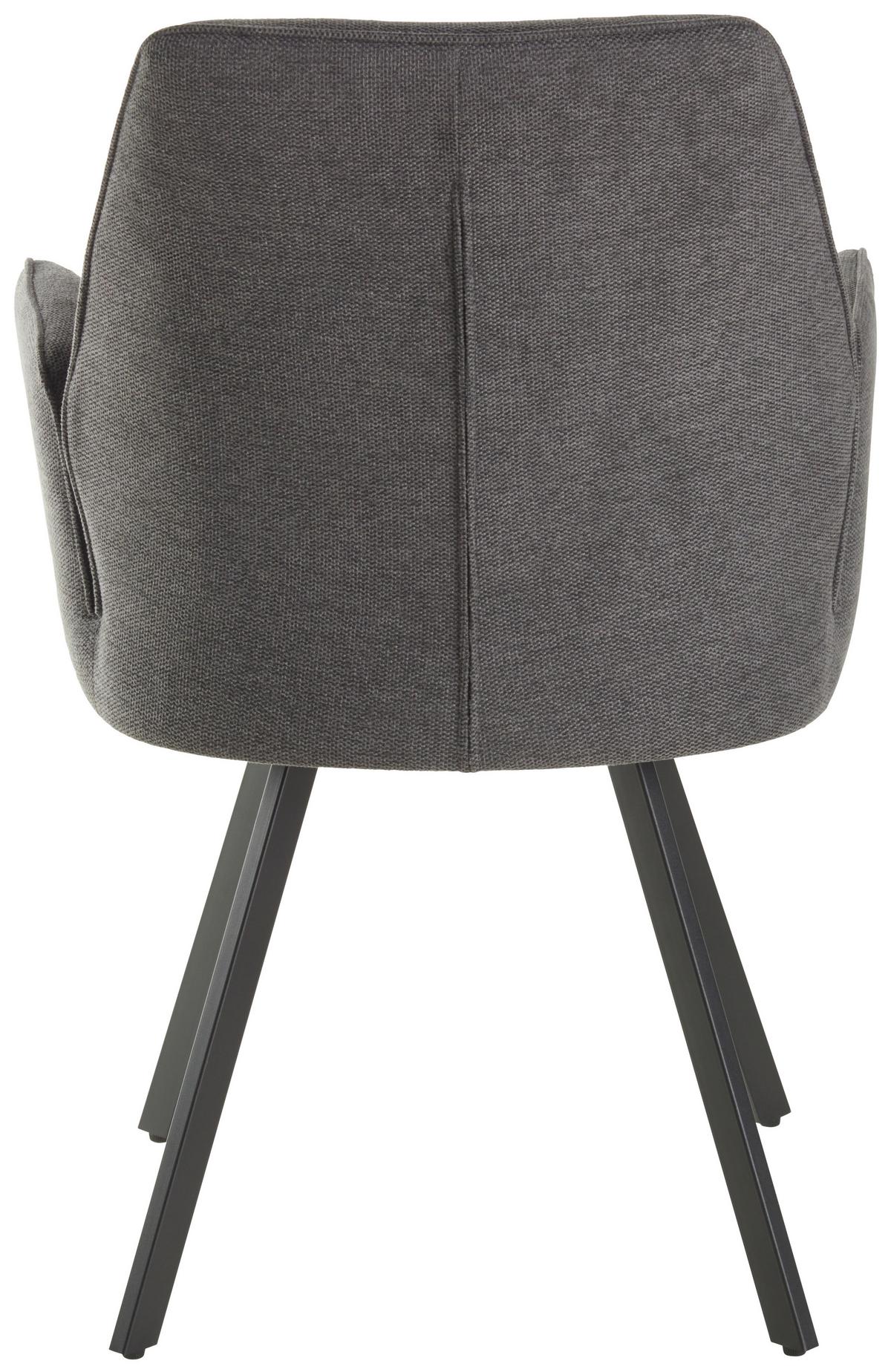 Armlehnstuhl Dalia Grau/Schwarz Gepolstert - Schwarz/Grau, LIFESTYLE, Textil/Metall (59/88/6.5cm) - MID.YOU