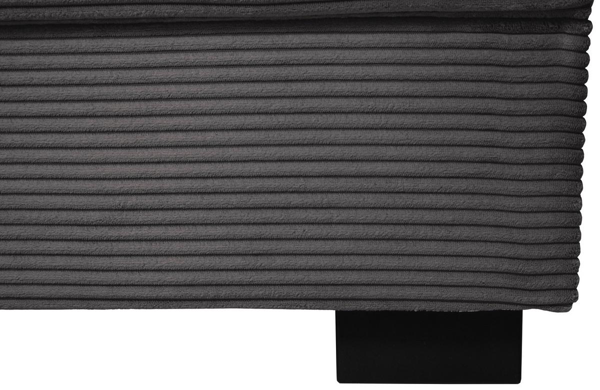 Souprava U MALTE, pravá, šedý manšestr - šedá/černá, Moderní, textil/plast (155/305/178cm) - Based