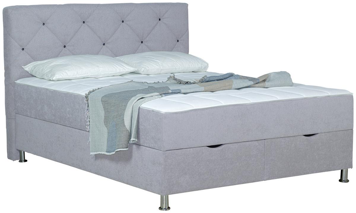 Box-ágy Black Diamond - világosszürke, Design, textil (160/200cm) - Modern Living
