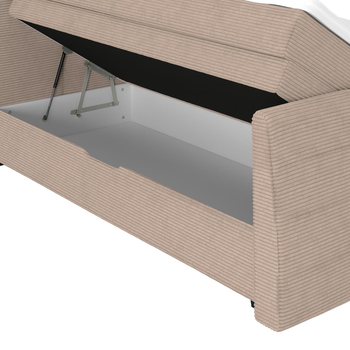 Boxspringbett Libra - Schwarz/Braun, KONVENTIONELL, Textil (160/200cm)