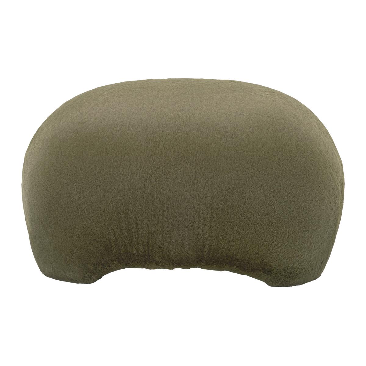 Štýlová taburetka MARLA, zelená umelá kožušina - zelená, Modern, kompozitné drevo/textil (61,5/36,5/49cm) - Mömax