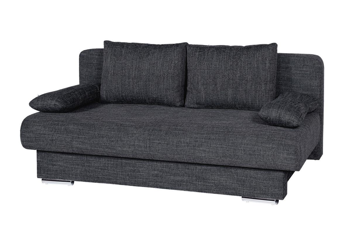 Rozkládací pohovka BORA, černá, s úl.prostorem - šedá/černá, Design, kompozitní dřevo/textil (193/85/86cm) - P & B