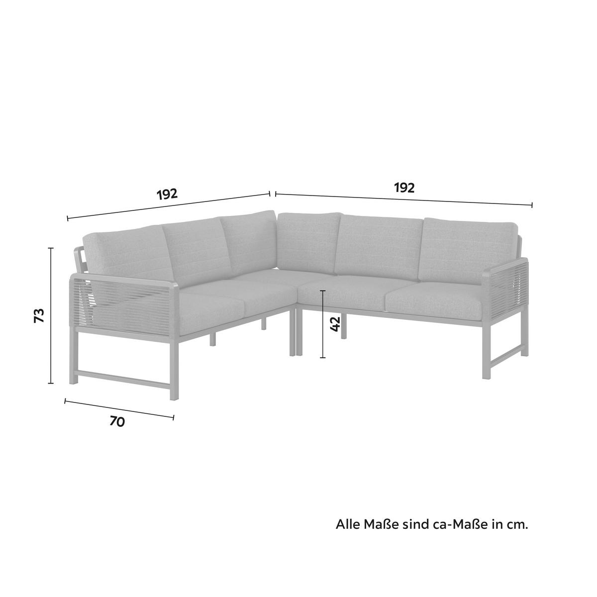 TERASOVÁ SEDACIA SÚPRAVA WASHINGTON - sivá/prírodná farba, Modern, kov/textil (192/73/192cm) - Mömax