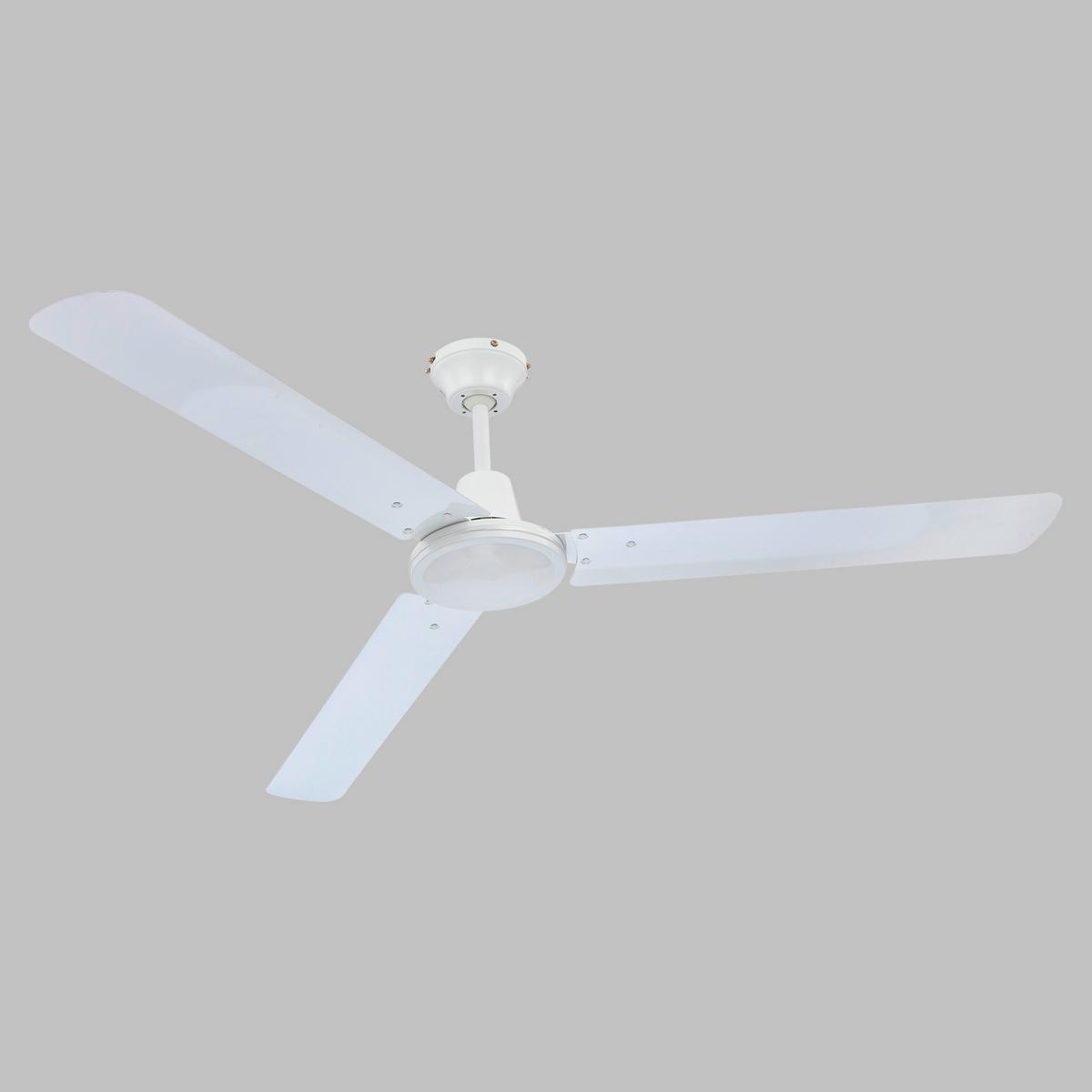 Deckenventilator Ferro Weiß 3 Metallflügel - Weiß, KONVENTIONELL, Metall (142/50cm)