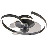 Deckenventilator Zana - Transparent/Schwarz, MODERN, Kunststoff/Metall (40/13cm) - Luca Bessoni
