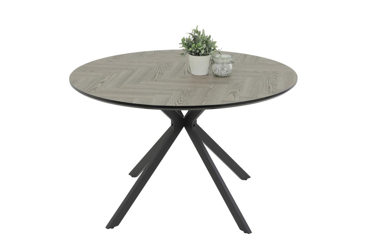 ESSTISCH PETRA T - Hellgrau/Schwarz, MODERN, Holzwerkstoff (120/76/120cm) - P & B
