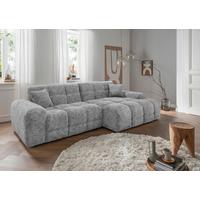 Ecksofa Bosco Silberfarben S: 301x152 cm - Silberfarben/Schwarz, MODERN, Textil (301/152cm) - Livetastic
