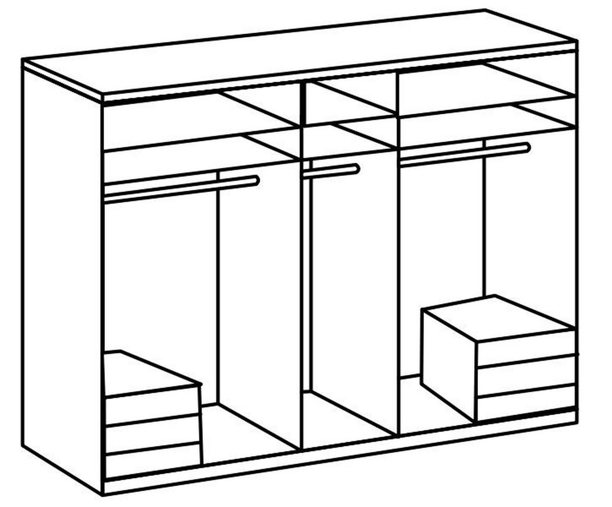 Drehtürenschrank 250cm Level, Grau/eiche Dekor - Eichefarben/Grau, MODERN, Glas/Holzwerkstoff (250/236/58cm) - MID.YOU