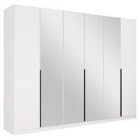 Drehtürenschrank Skyla Weiß/Glas B: 271 cm - Weiß, MODERN, Holzwerkstoff (271/210/54cm) - Rauch Möbel