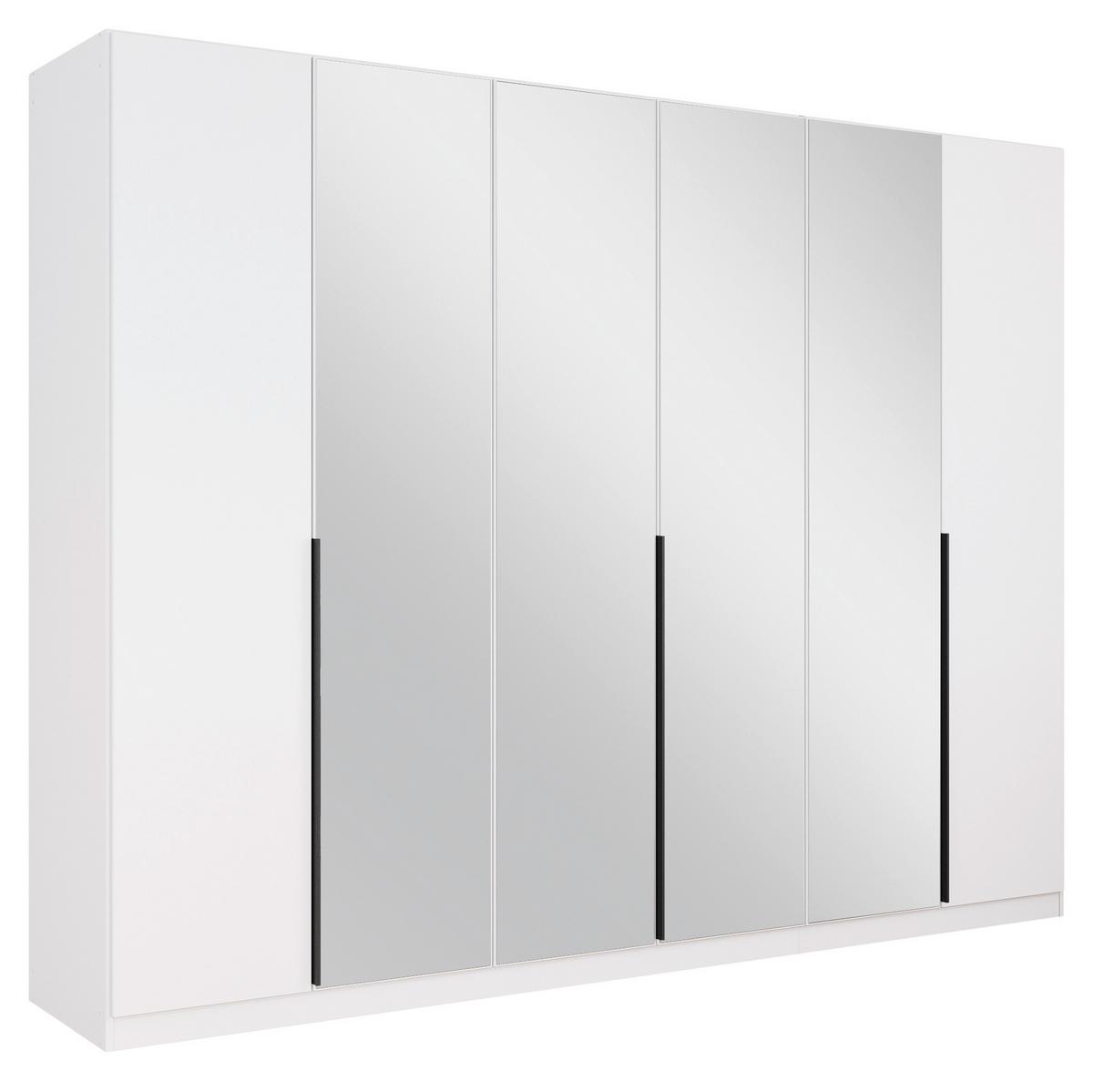 Drehtürenschrank Skyla Weiß/Glas B: 271 cm - Weiß, MODERN, Holzwerkstoff (271/210/54cm) - Rauch Möbel
