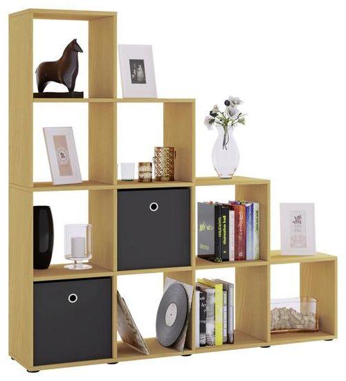 Standregal Dekor Napoli 142,5 cm Buchefarben - Buchefarben/Schwarz, KONVENTIONELL, Holzwerkstoff (142,5/138,5/29cm) - MID.YOU