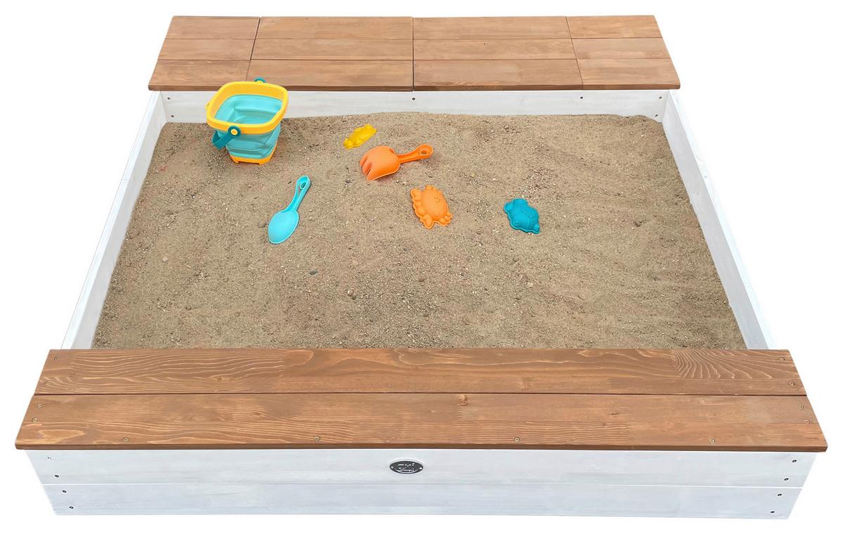 Sandkasten A031.016.01 - Braun/Weiß, KONVENTIONELL, Holz (117/18,7/119cm) - Ambia Garden