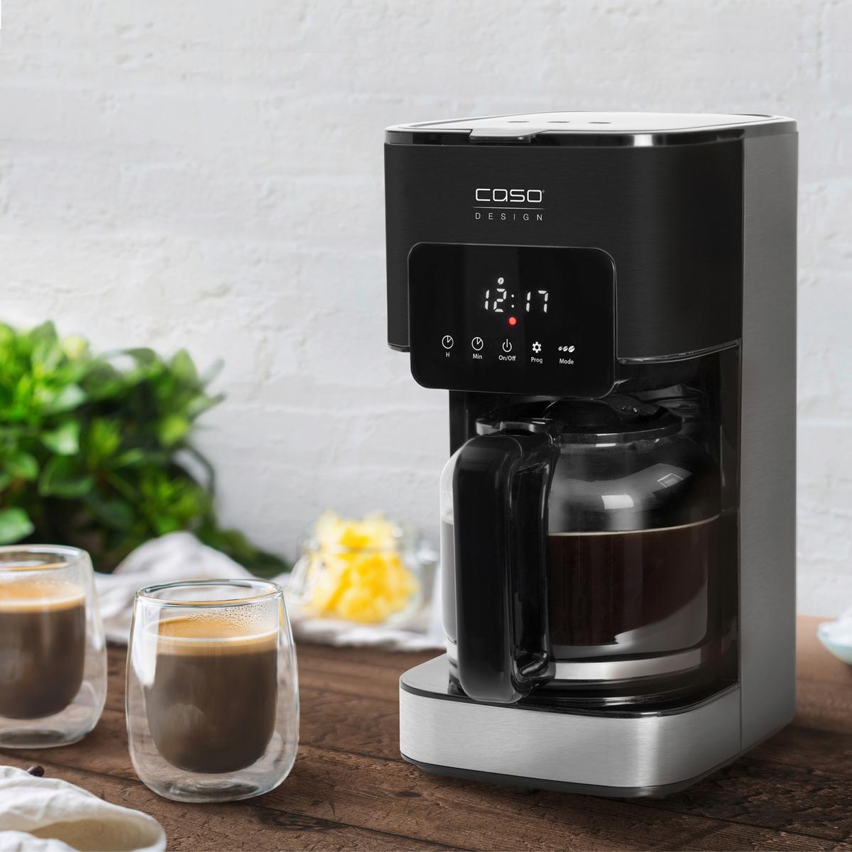 Filterkaffeemaschine 1846 - Silberfarben/Schwarz, Basics, Glas (17/32,5/24,5cm) - CASO Design