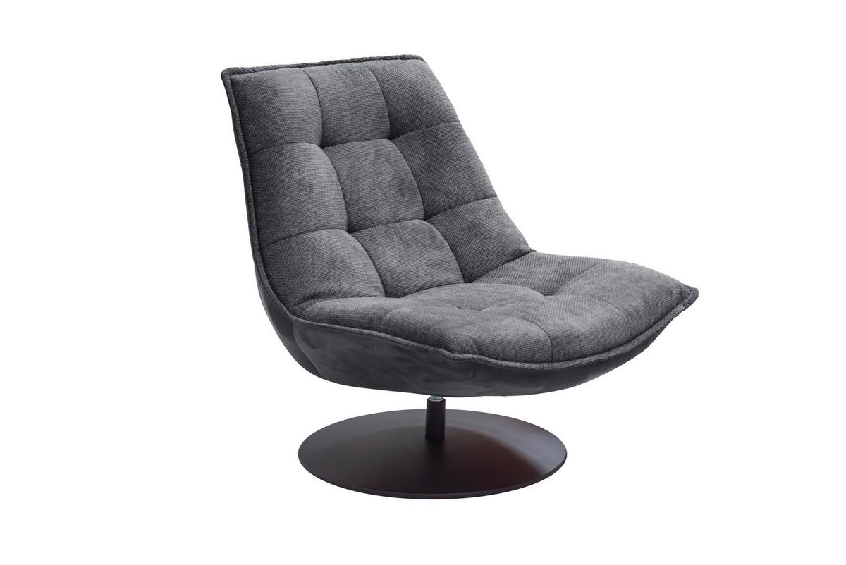 Sessel Zen Anthrazit B: 94 cm - Anthrazit/Schwarz, Design, Textil (94/97/106cm) - Livetastic