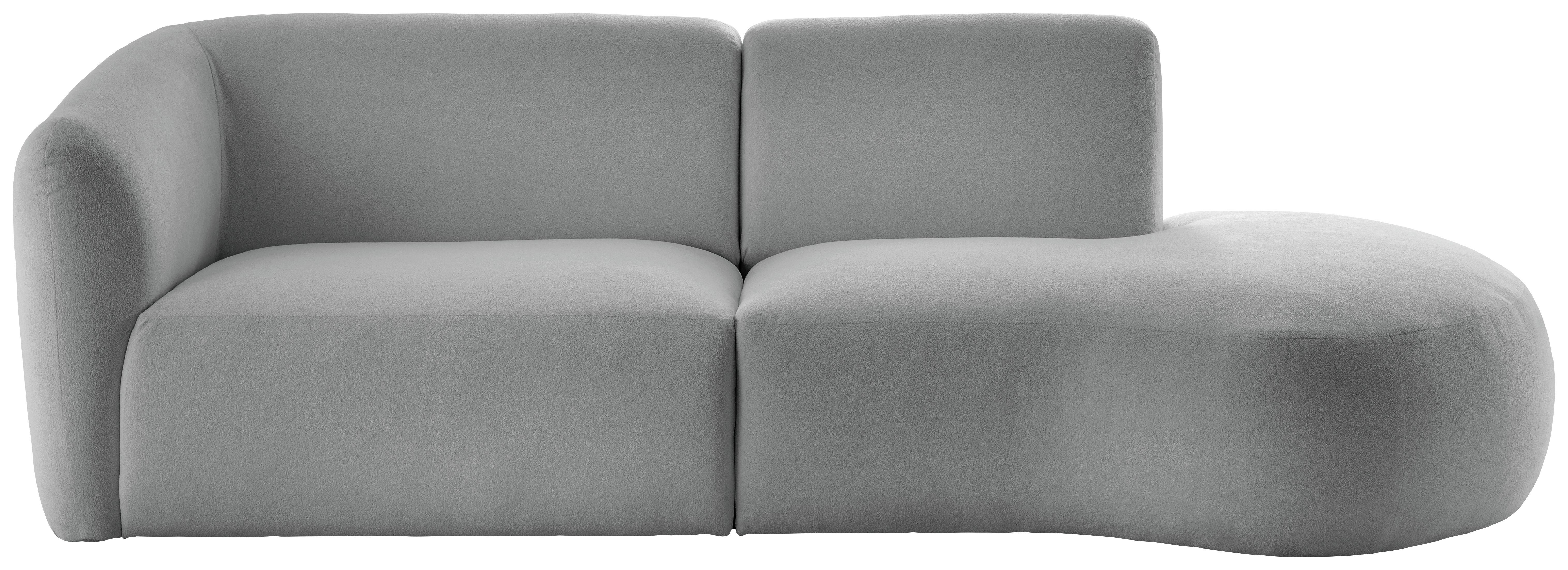 Ecksofa Jesi Silberfarben S: 238x107 Cm - Silberfarben/Schwarz, MODERN, Textil (238/107cm) - Livetastic