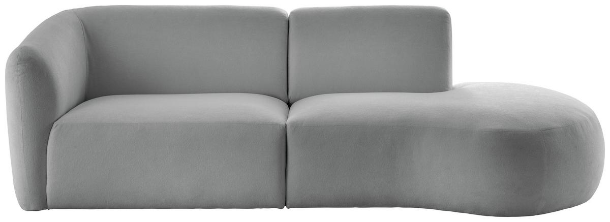 Ecksofa Jesi Silberfarben S: 238x107 Cm - Silberfarben/Schwarz, MODERN, Textil (238/107cm) - Livetastic