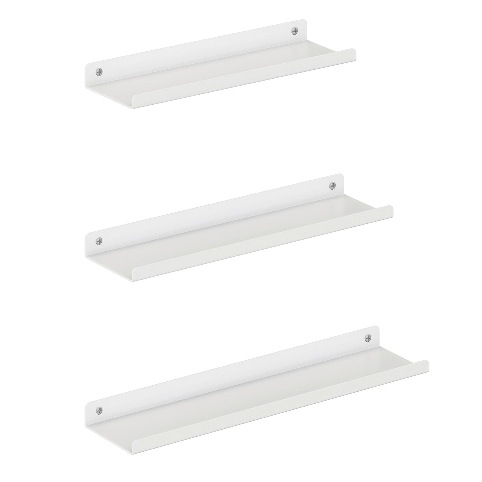Wandregalset Weiß B: 40 cm - Weiß, Basics, Metall (40/2,5/9,5cm)