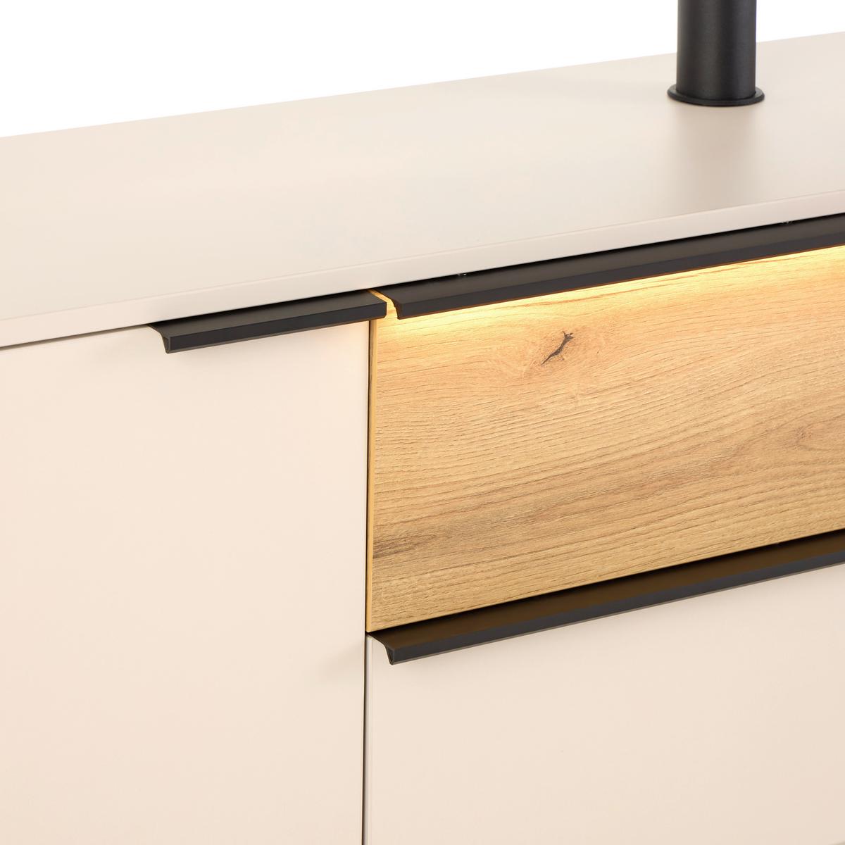 Phonotisch Neo B: 160 Cm Kaschmir/eichefarben - Kaschmir/Eichefarben, Trend, Holzwerkstoff (160/53/40cm)