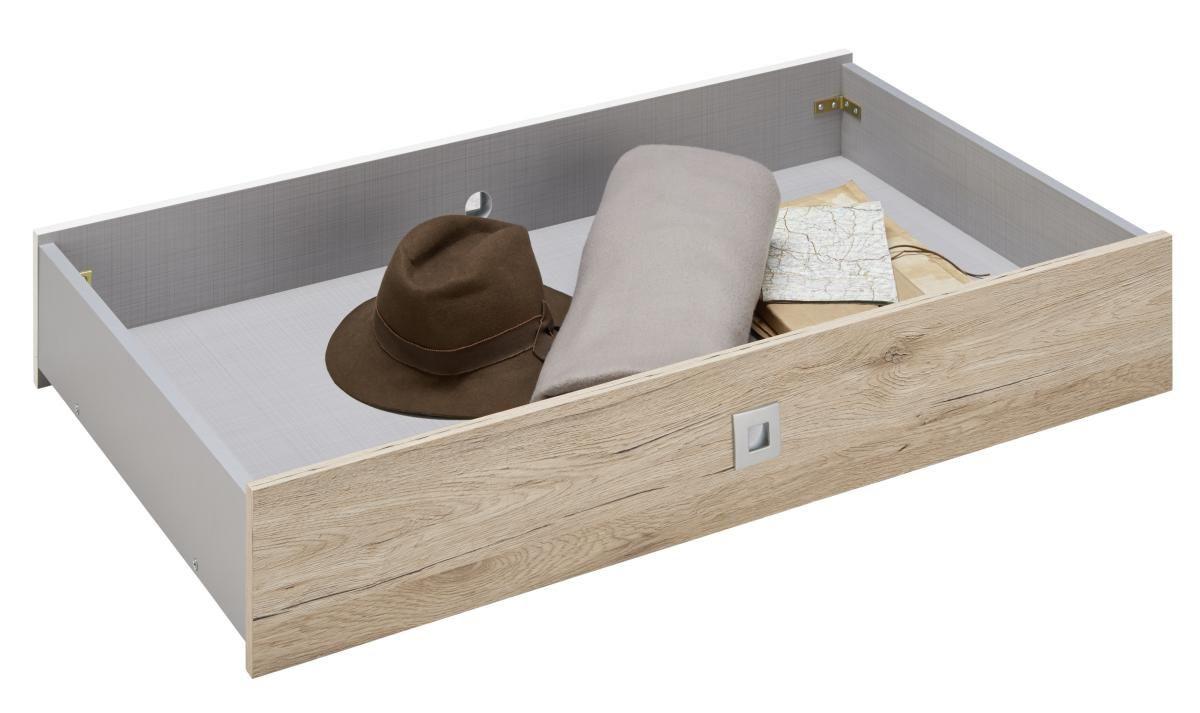 Posteľná zásuvka YOUNG dub San Remo/biela, 4 kolieska