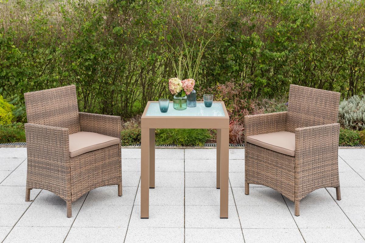 Gartenset Treviso - Naturfarben, MODERN, Kunststoff/Metall - Gardenson