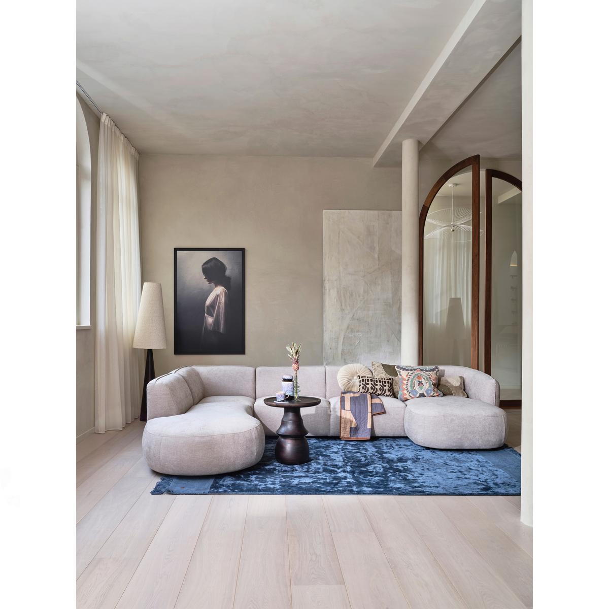 Ecksofa Polly Sandfarben U: 245x353x150cm - Sandfarben/Schwarz, Design, Textil (245/353/150cm) - Livetastic