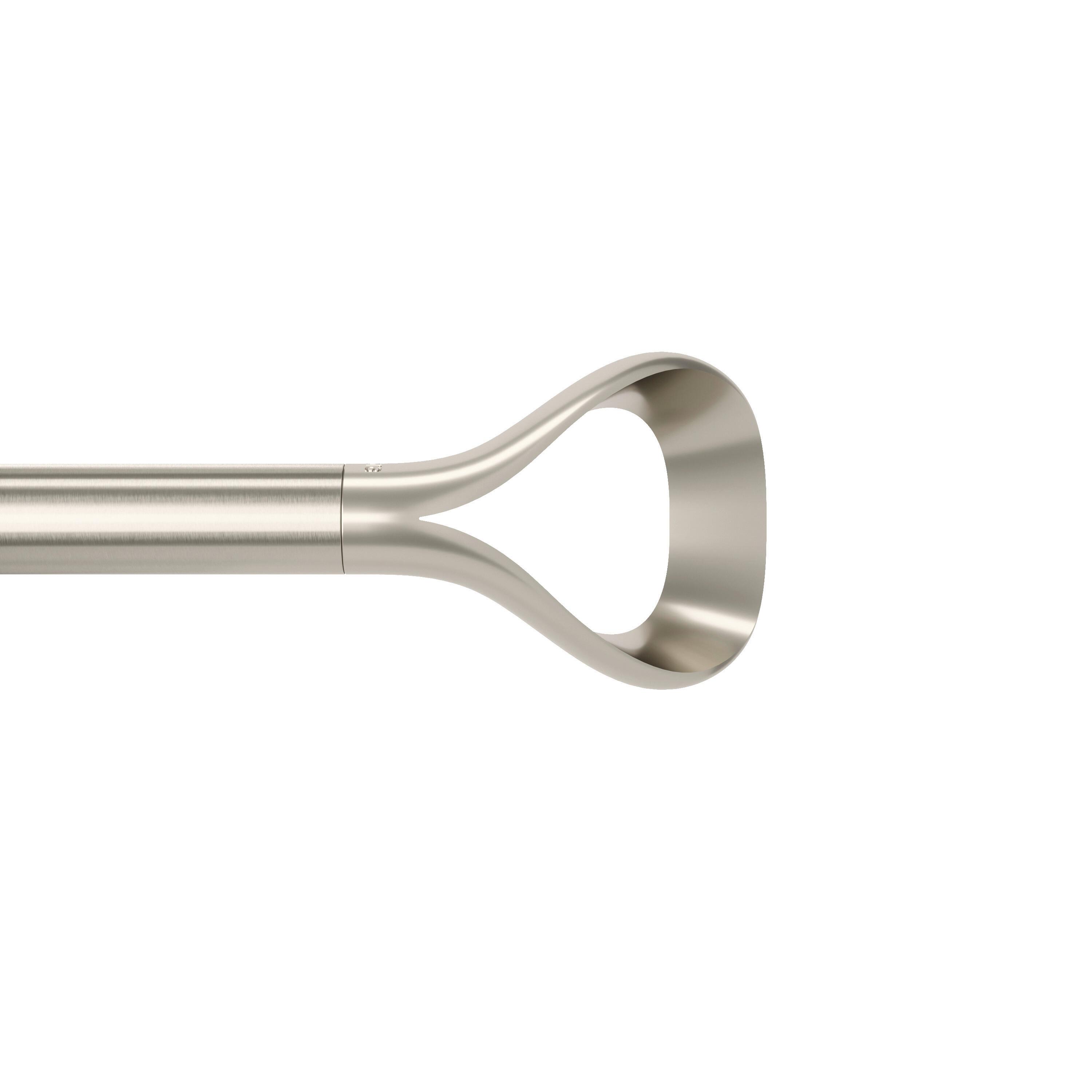 Vorhangstangenset Loop Nickelfarben L: 107-305 cm - Nickelfarben, KONVENTIONELL, Kunststoff/Metall (107-305cm) - Umbra