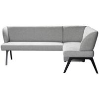Eckbank Nala Webstoff Hellgrau, 215x150cm - Hellgrau/Schwarz, MODERN, Holz/Textil (215/150cm)