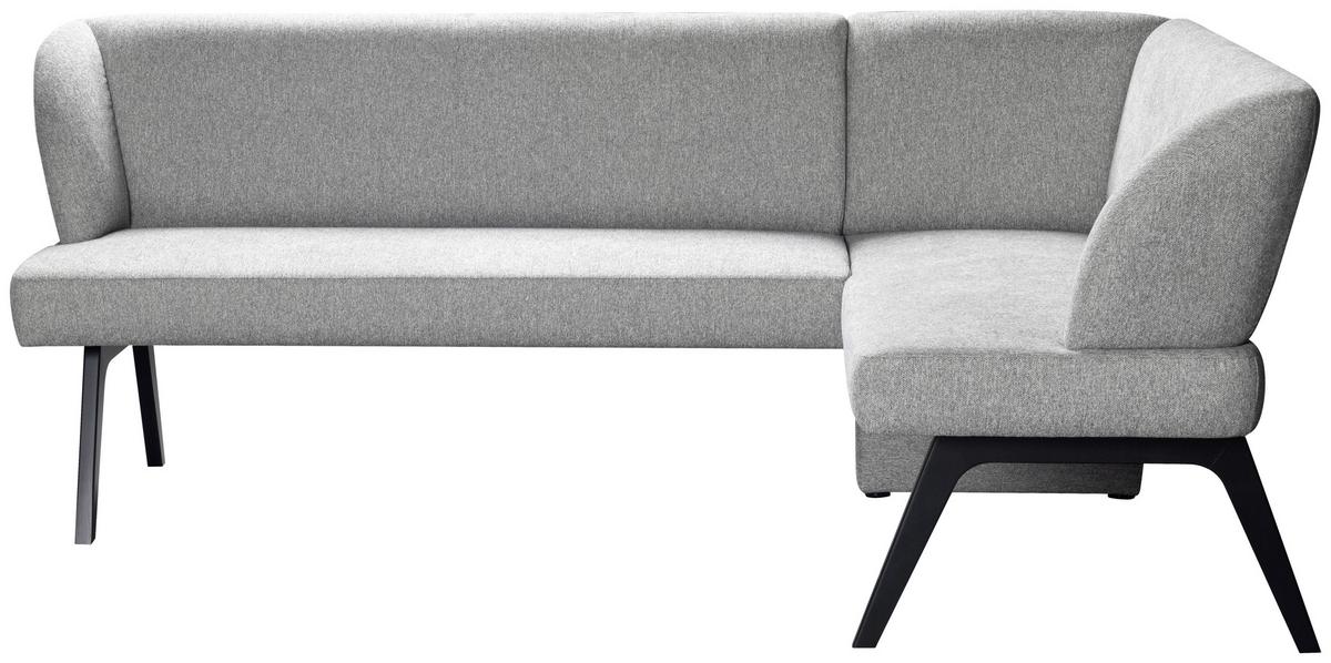 Eckbank Nala Webstoff Hellgrau, 215x150cm - Hellgrau/Schwarz, MODERN, Holz/Textil (215/150cm)