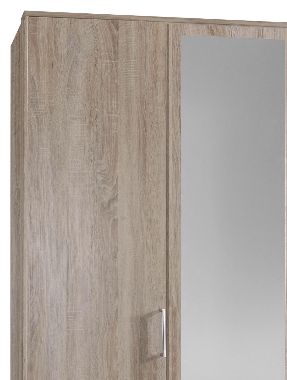 Šatníková skriňa OSAKA šírka: 135cm - farba duba/hliníková, Konventionell, kompozitné drevo/plast (135/199,5/58cm) - MID.YOU