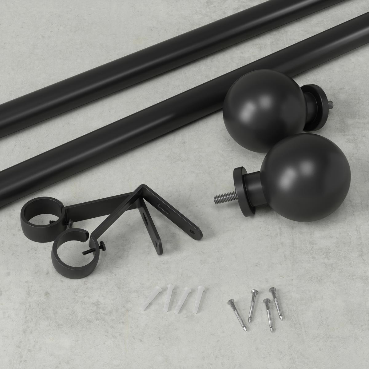 ZÁVESOVÁ TYČ BOLAS - čierna, Konventionell, kov/plast (383cm) - Umbra