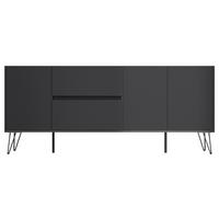 Sideboard Posseik Industrial Graphitfarben B: 177 cm - Schwarz/Graphitfarben, Design, Holzwerkstoff (177/75,8/42cm) - MID.YOU