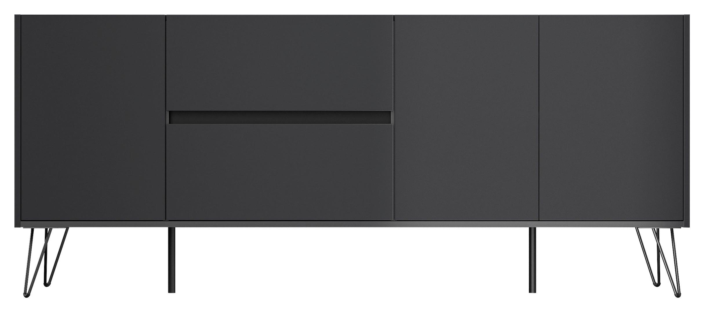 Sideboard Posseik Industrial Graphitfarben B: 177 cm