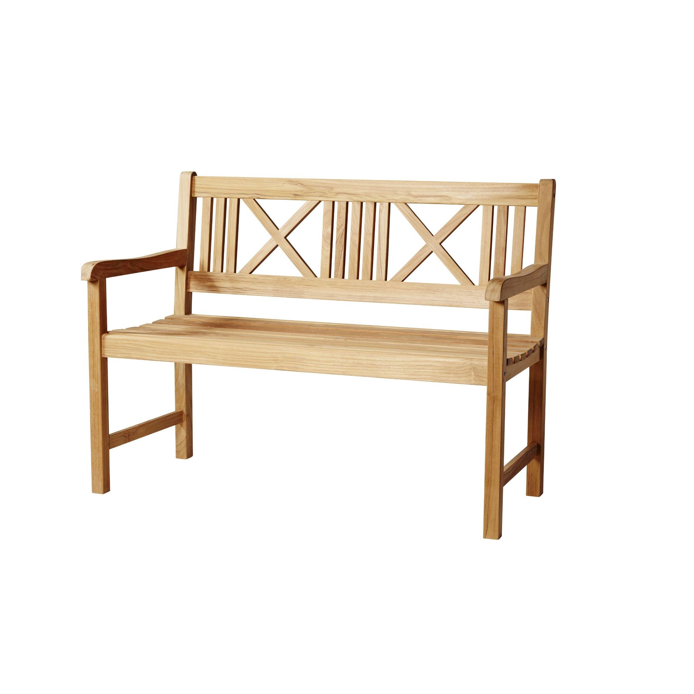 Gartenbank Teakholz 2-Sitzer Rosenborg - Naturfarben/Teakfarben, Natur, Holz (58/89/120cm) - Gardenson