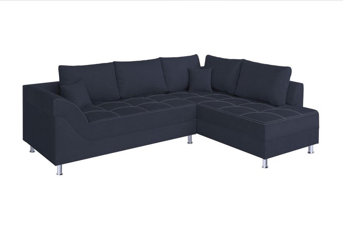 Rohová sedačka BENNY, obojstranná, tmavomodrá - čierna/tmavomodrá, Design, kompozitné drevo/textil (267/202cm) - P & B