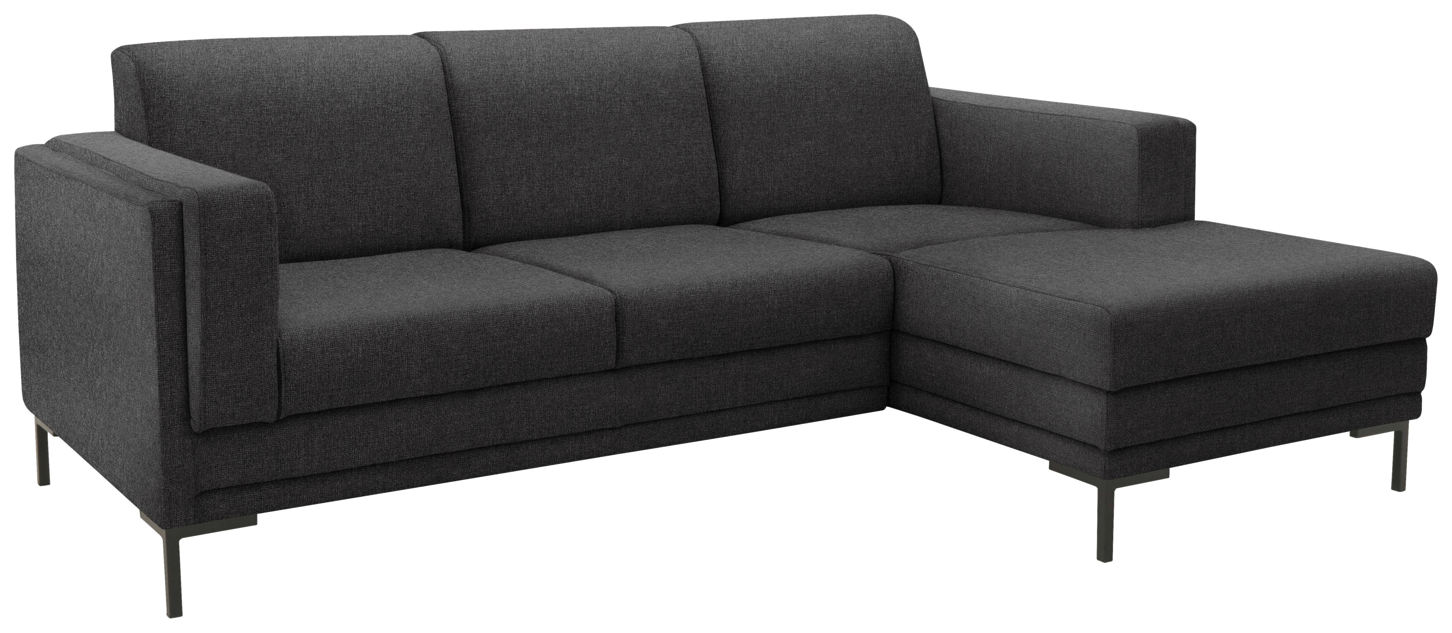 Ecksofa Looks Vii - Anthrazit/Schwarz, Design, Textil (214/146cm) - LOOKS by W.Joop