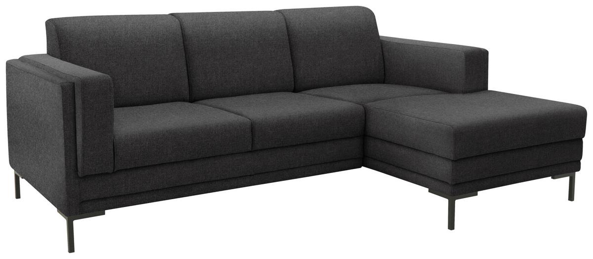 Ecksofa Looks Vii - Anthrazit/Schwarz, Design, Textil (214/146cm) - LOOKS by W.Joop