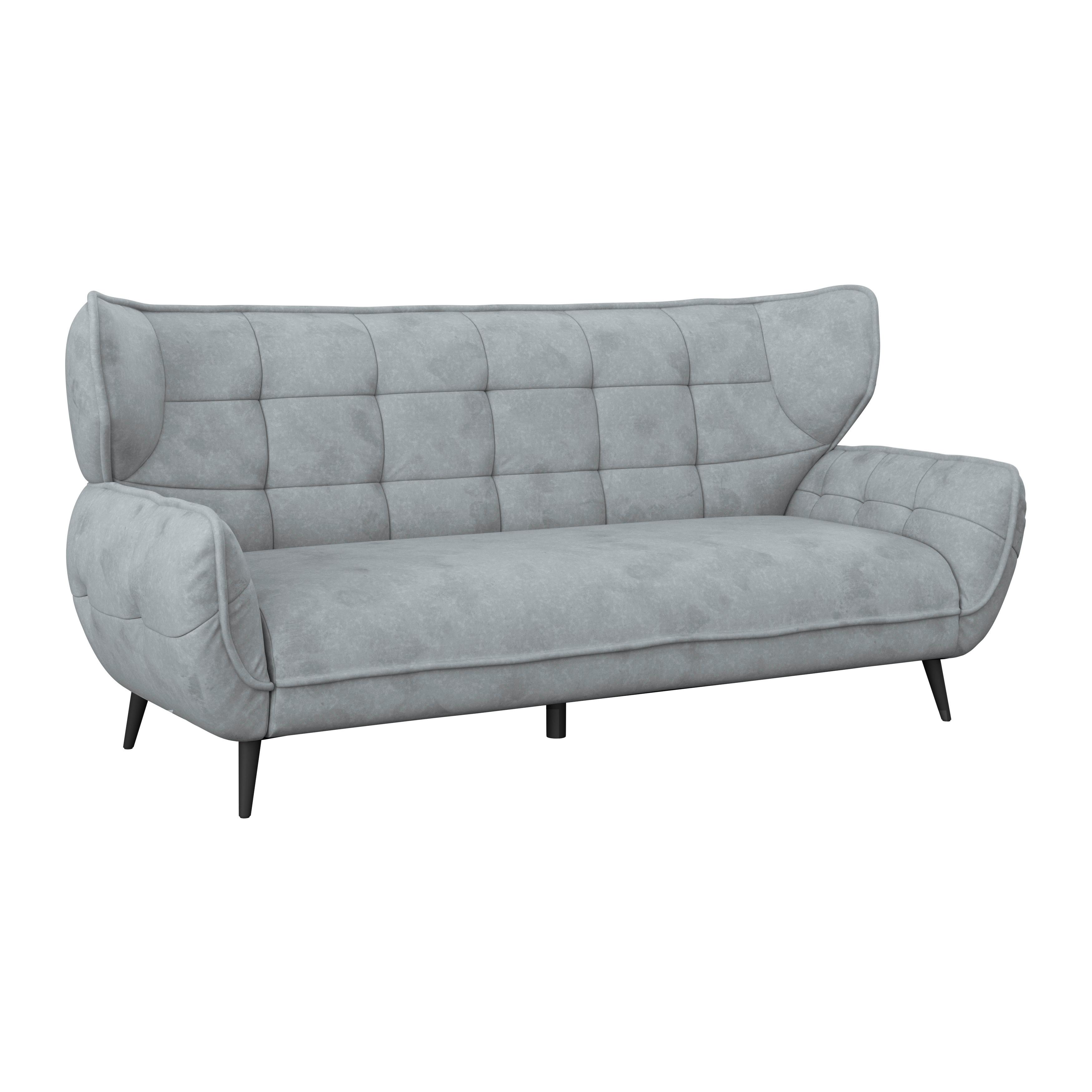 Trojmiestna pohovka PESCARA, sivá - čierna/sivá, Modern, textil (221/105/98cm)